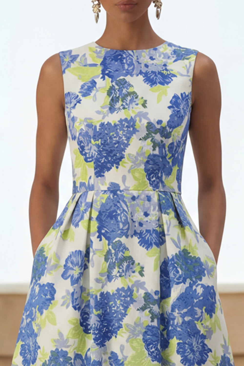 blue and white wedding guest dress Lyla Floral Ruffle Midaxi Blue/White every special occasions and wedding party Zapakasa Women Floral White and