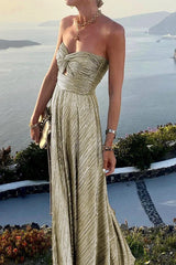 Robe longue bustier femme soirée avec effet brillant